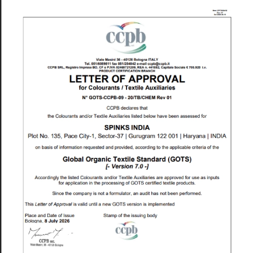 GOTS Certificate GOTS Certificate