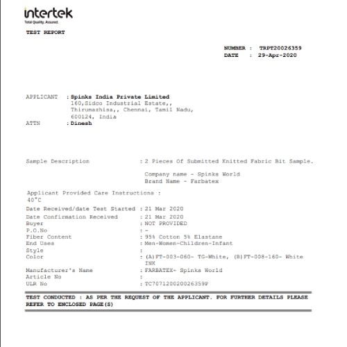 Intertek Certificate Intertek Certificate