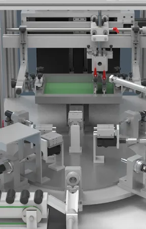 Automatic Screen Printing On Cylindrical Parts With Integration Of Pre And Post Treatment Automatic Screen Printing On Cylindrical Parts With Integration Of Pre And Post Treatment