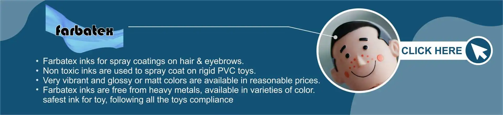 Farbatex inks for Spray coating on rigid PVC toys